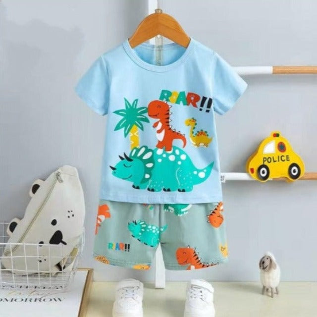 [2251451] - Baju Setelan Homewear Anak - Motif Dino Roar