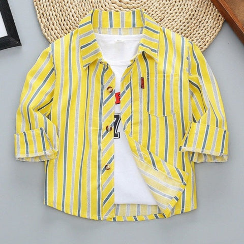 [515109] - Atasan Kemeja Trendi Anak - Motif Vertical Point