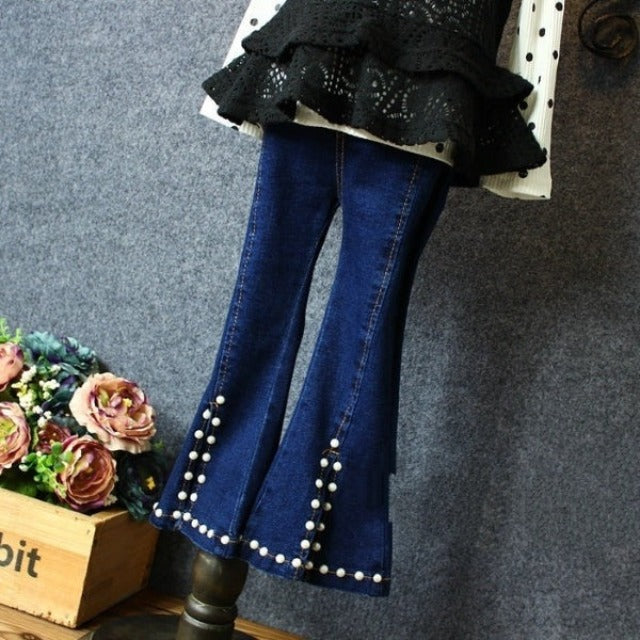 [508180] - Celana Panjang Style Jeans Anak Kekinian - Motif Stacking Pearls
