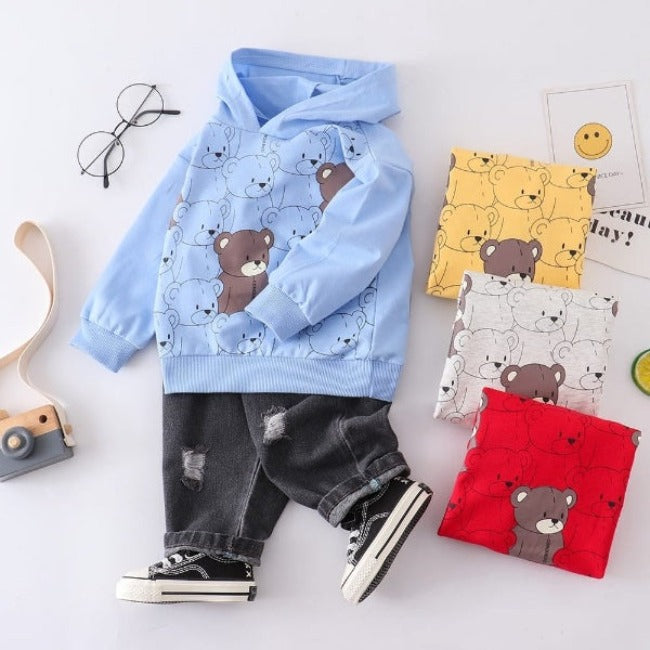 [001324] - Setelan Hoodie Fashion Anak Import - Motif Cute Bear