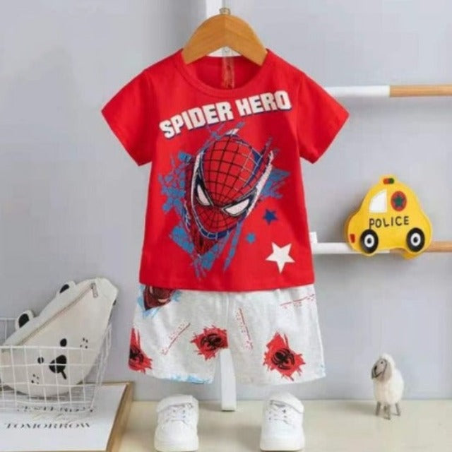 [2251443] - Import Baju Setelan Homewear Anak - Motif Star Spider