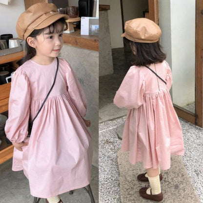 [507324] - Dress Fashion Anak Perempuan - Motif Plain Color